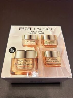 Estee Lauder Revitalizing Supreme+ Glow Power Creams in Gold and Peach